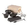 Klarstein Hotrod Masterplan Dutch Oven Set 7-teilig BBQ Topfset Gusseisen Schwarz 25