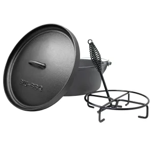 Klarstein Galloway Dutch Oven 12.0 BBQ-Topf Gusseisen Voreingebrannt Größe XL / 12 Qt Schwarz 17