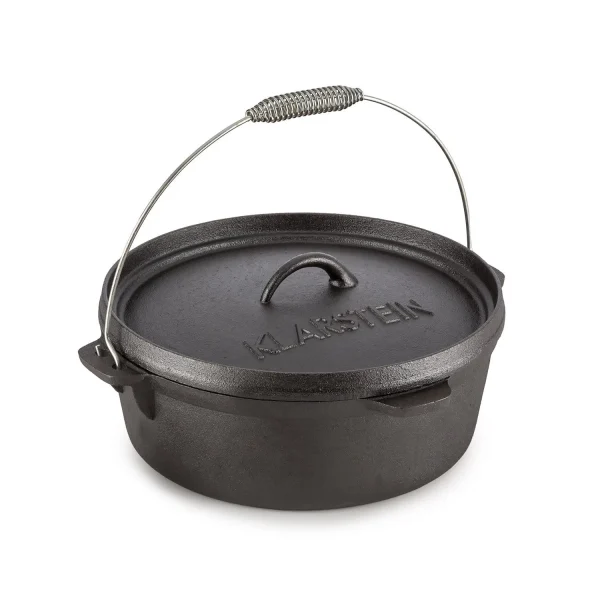 Klarstein Hotrod 60 Dutch Oven BBQ-Topf 6 Qt / 5,7 Liter Gusseisen Schwarz Schwarz 1