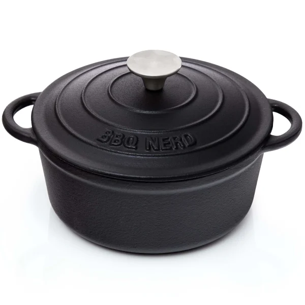 Null BBQ-Nerd© Dutch Oven 10,8 L – Rechteckiger Feuertopf Mit Deckel / Bratpfanne | Feuerfeste Gusseisenpfanne Zum Schmoren, Braten Und Backen 8