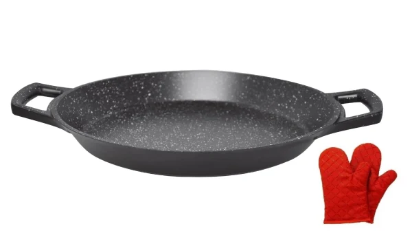 Null Aluguss Paellapfanne Pfanne Paella Ø36cm Induktion Silikongriffe Bratpfanne 1