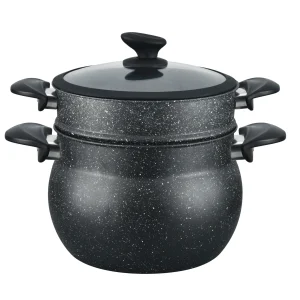 Null 3 Tlg Kuskus Topf 12L Dampfgarer COUSCOUS Ø26cm Dampfkocher Gemüse Steamer Induktion Mantykocher 11