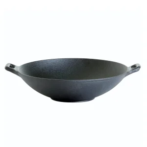 Null Wok Aus Gusseisen Mit 2 Griffen Bratpfanne D: 37cm Asiawok Wokpfanne Bratpfanne 11