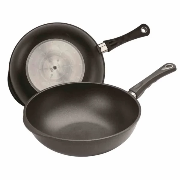 Null AMT Induktions-Wok Mit Stiel, Aluguss, Ø 32 Cm, Höhe 5 Cm, Antihaftbeschichtung, Induktionsfähig, Backofenfest 1