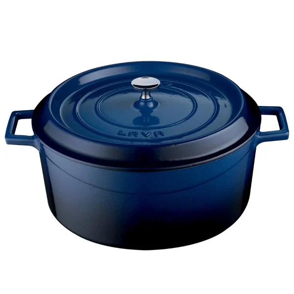 Null Lava Gusseisen Casserole Ø32 Blau 4