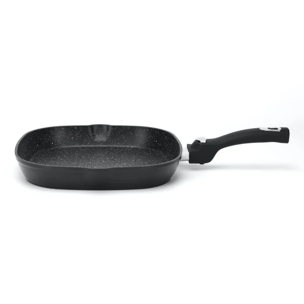 Null Cheffinger Grillpfanne Alu Guss Ø28cm Abnehmbarer Griff Steakpfanne Fischpfanne Pfanne Braten Marmor Induktion Für Alle Herdarten 1