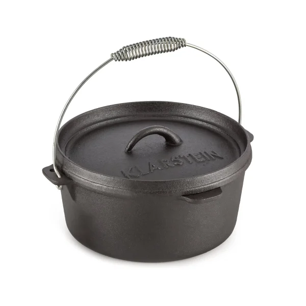 Klarstein Hotrod Masterplan Dutch Oven Set 7-teilig BBQ Topfset Gusseisen Schwarz 3