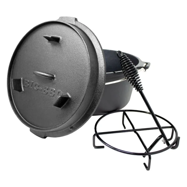 Klarstein Guernsey Premium Dutch Oven 6.0 BBQ-Topf Gusseisen Voreingebrannt Größe M / 6 Qt Schwarz 1