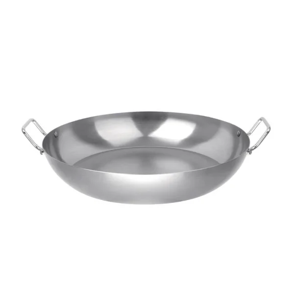 Vogue Stahl Wok Flacher Boden 356mm 5