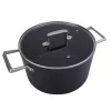 Null AMERCOOK | Comboss Kasserolle 24cm Mit Deckel | Gussoptik | Für Alle Herdarten | Cooking Pot | Induktion Geeignet | Griffe Aus Edelstahl | 25