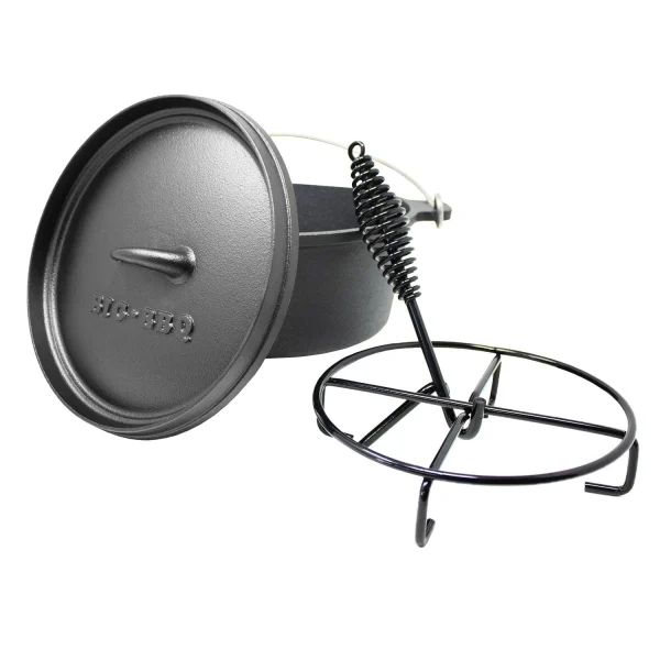 Klarstein Galloway Dutch Oven 12.0 BBQ-Topf Gusseisen Voreingebrannt Größe XL / 12 Qt Schwarz 5