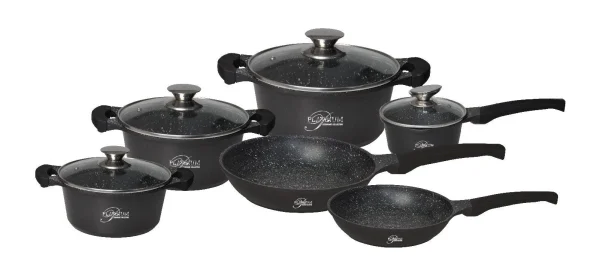 Null Profi 3er Set Küchentöpfe Antihaft-Marmorbeschichtung Topfsets 32cm,36cm,40cm, 5