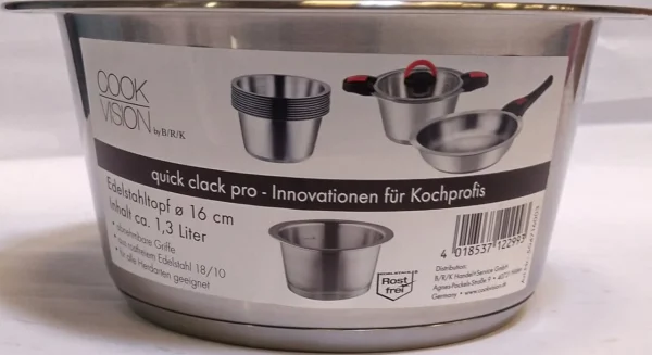 Null Cookvision Quick Clack Topf, Ø 16 Cm, Edelstahl, Silber 4