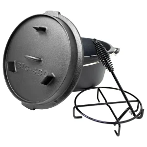 Klarstein Guernsey Premium Dutch Oven 9.0 BBQ-Topf Gusseisen Standfüße Größe L / 9 Qt Schwarz 11