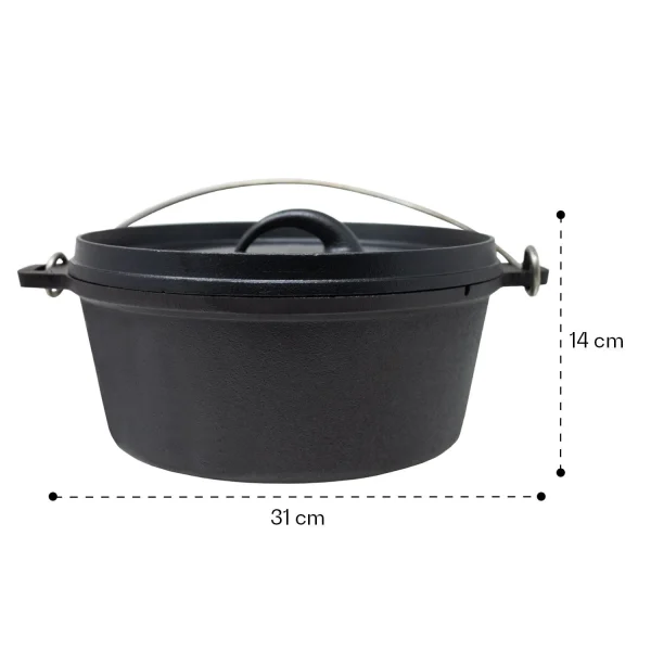 Klarstein Galloway Dutch Oven 4.5 BBQ-Topf Gusseisen Voreingebrannt Größe S / 4.5 Qt Schwarz 7