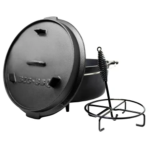 Klarstein Guernsey Premium Dutch Oven 9.0 BBQ-Topf Gusseisen Standfüße Größe L / 9 Qt Schwarz 17