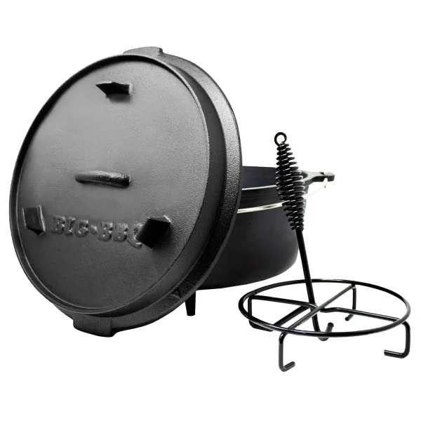 Klarstein Guernsey Premium Dutch Oven 9.0 BBQ-Topf Gusseisen Standfüße Größe L / 9 Qt Schwarz 6