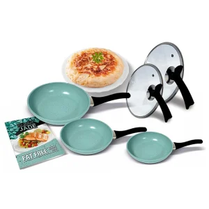 Null Jade Pan Set – 5ER-SET – 20/24/28cm, 2x Glasdeckel, Türkis 15