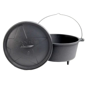 Klarstein Galloway Dutch Oven 9.0 BBQ-Topf Gusseisen Standfüße Größe L / 9 Qt Schwarz 21