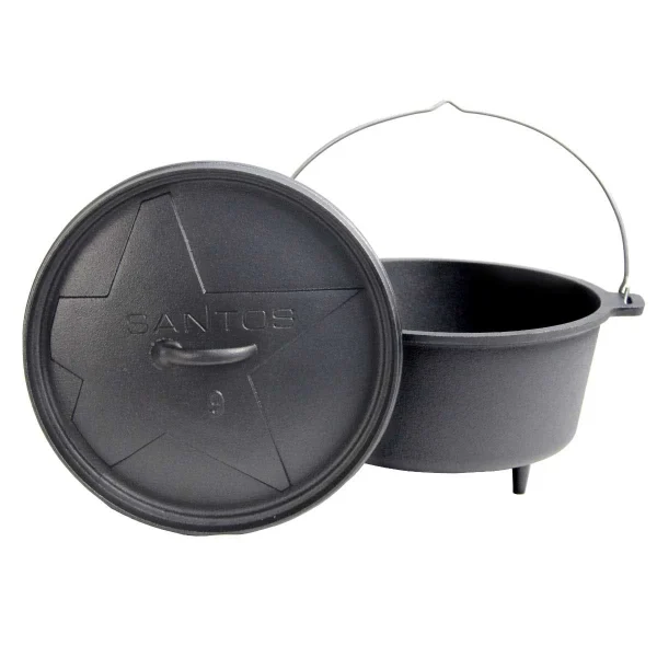 Klarstein Galloway Dutch Oven 9.0 BBQ-Topf Gusseisen Standfüße Größe L / 9 Qt Schwarz 8