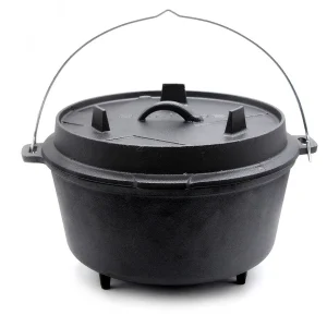 Klarstein Guernsey Premium Dutch Oven 6.0 BBQ-Topf Gusseisen Standfüße Größe M / 6 Qt Schwarz 19