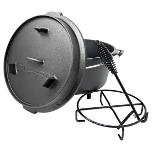 Klarstein Galloway Dutch Oven 6.0 BBQ-Topf Gusseisen Standfüße Größe M / 6 Qt Schwarz 13