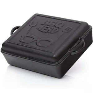 Null BBQ-Nerd© Dutch Oven Brottopf – Kastenform Mit Deckel 5,5 L | Brotbackform Mit Gerillter Steakpfanne | Feuertopf Für Alle Herdarten 15