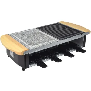 Syntrox-germany Edelstahl Raclette Für 8 Personen Mit Heißem Stein Und Grillplatte 11