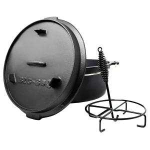 Klarstein Hotrod 60 Dutch Oven BBQ-Topf 6 Qt / 5,7 Liter Gusseisen Schwarz Schwarz 21