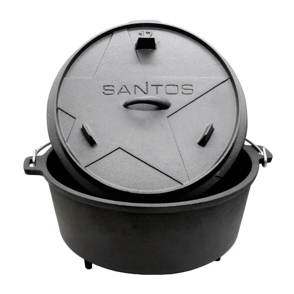 Null BBQ-Nerd© Dutch Oven “Professional” 4,2L Mit Füßen | Bereits Eingebrannt | Gusseisen Feuertopf Mit Deckel Und Integr. Bratpfanne und Deckelheber 8