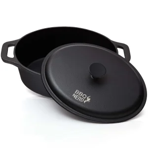 Null BBQ-Nerd© Dutch Oven 10,8 L – Rechteckiger Feuertopf Mit Deckel / Bratpfanne | Feuerfeste Gusseisenpfanne Zum Schmoren, Braten Und Backen 19