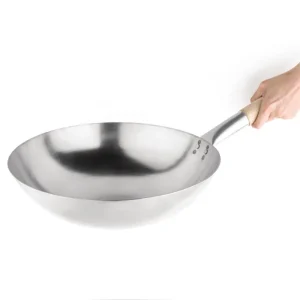 Vogue Stahl Wok Runder Boden 35,5cm 21