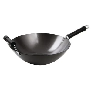 Vogue Stahl Wok Runder Boden 35,5cm 13