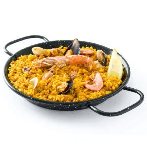 Null Paella-Pfanne VALENCIANA D: 38cm – Stahl Emailliert – Zwei Griffe 19