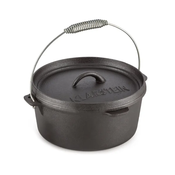 Klarstein Hotrod 60 Dutch Oven BBQ-Topf 6 Qt / 5,7 Liter Gusseisen Schwarz Schwarz 4