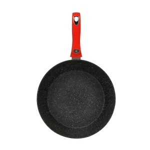 Null Cheffinger WOK Pfanne 30cm Induktion Aluguss Mit Deckel Antihaft Bratpfanne Abnehmbarer Griff Marmorbeschichtung Gastronomie Home Wokpfanne Rot 19