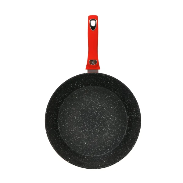 Null Cheffinger WOK Pfanne 30cm Induktion Aluguss Mit Deckel Antihaft Bratpfanne Abnehmbarer Griff Marmorbeschichtung Gastronomie Home Wokpfanne Rot 7