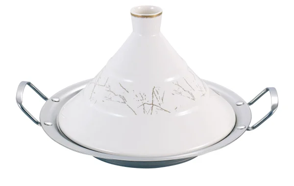 Null Zellerfeld Trendmanx Porzellan Tajine Tagine Topf Ø22cm Induktion Gartopf Dampfgarer Bräter Weiß 1