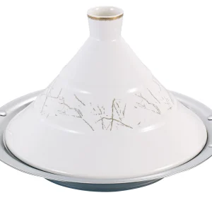 Null Aluguss Tajine Tagine Ø28cm Induktion Silikongriffe Gartopf Dampfgarer Bräter Schwarz 15