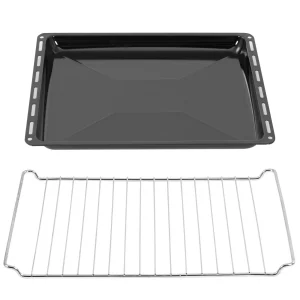 Null ICQN Backblech 422 X 370 X 30 Mm, Emailliert Fettpfanne Für Backofen Und Herd, Passend Für ELECTROLUX, AEG, IKEA, ZANUSSI, JUNO, ZOPPAS Kratzfest & 17