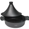 Null Aluguss Tajine Tagine Ø32cm Induktion Silikongriffe Gartopf Dampfgarer Bräter Schwarz 23