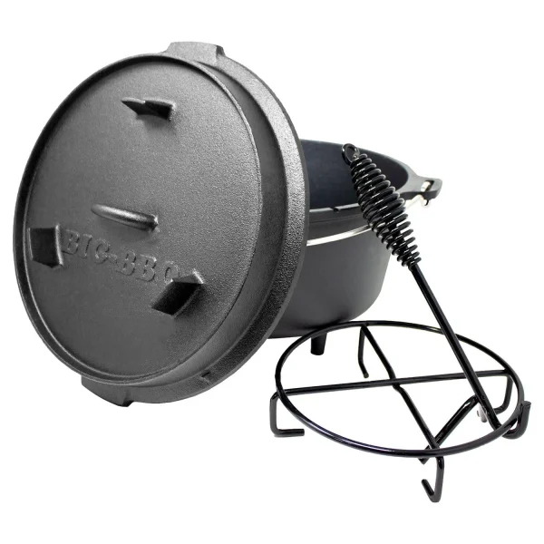 Klarstein Guernsey Premium Dutch Oven 4.5 BBQ-Topf Gusseisen Standfüße Größe S / 4.5 Qt Schwarz 5