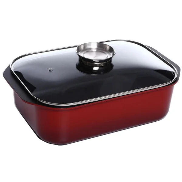 Null SSW Gusto Schlemmerbräter Mit Aroma-Glasdeckel, Aluminium, 7l, Rot 1