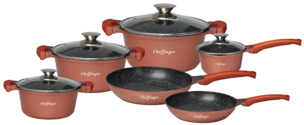 Null Profi 3er Set Küchentöpfe Antihaft-Marmorbeschichtung Topfsets 32cm,36cm,40cm, 4